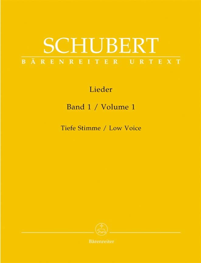 Lieder Volume 1. Voix Grave SCHUBERT Partition Mélodies