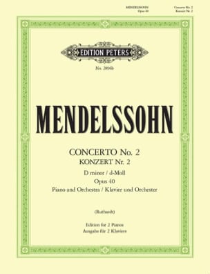Concerto N°2 En Ré Mineur Opus 40 MENDELSSOHN Partition Piano