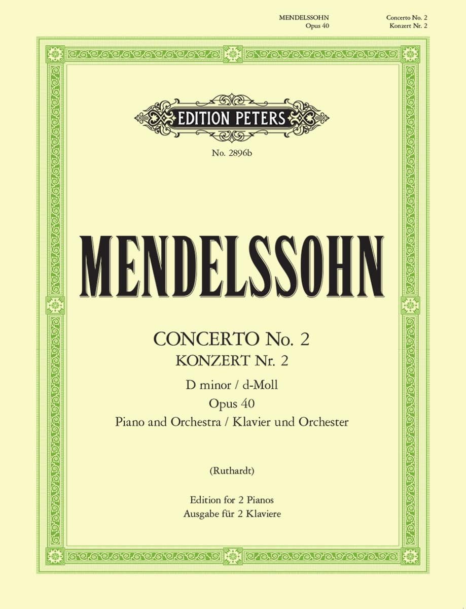 Concerto N°2 En Ré Mineur Opus 40 MENDELSSOHN Partition Piano