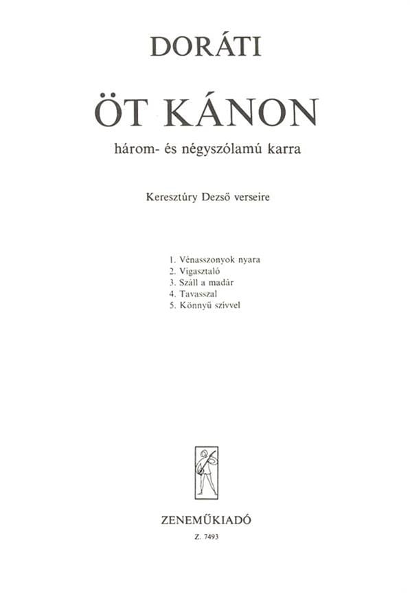 5 Kanon Antal Dorati Partition