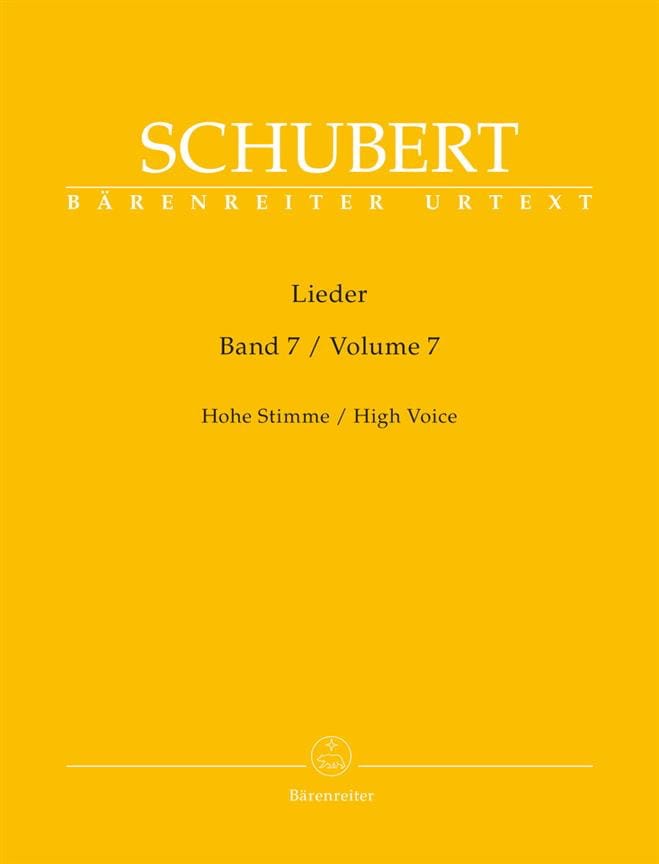 Lieder Volume 7. Voix Haute SCHUBERT Partition Mélodies