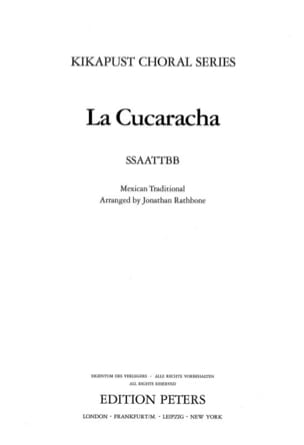 La Cucaracha Anonyme Partition Chœur