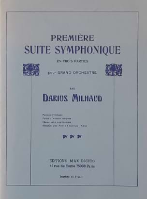 1ère Suite Symphonique Op. 12. 4 Mains MILHAUD Partition Piano