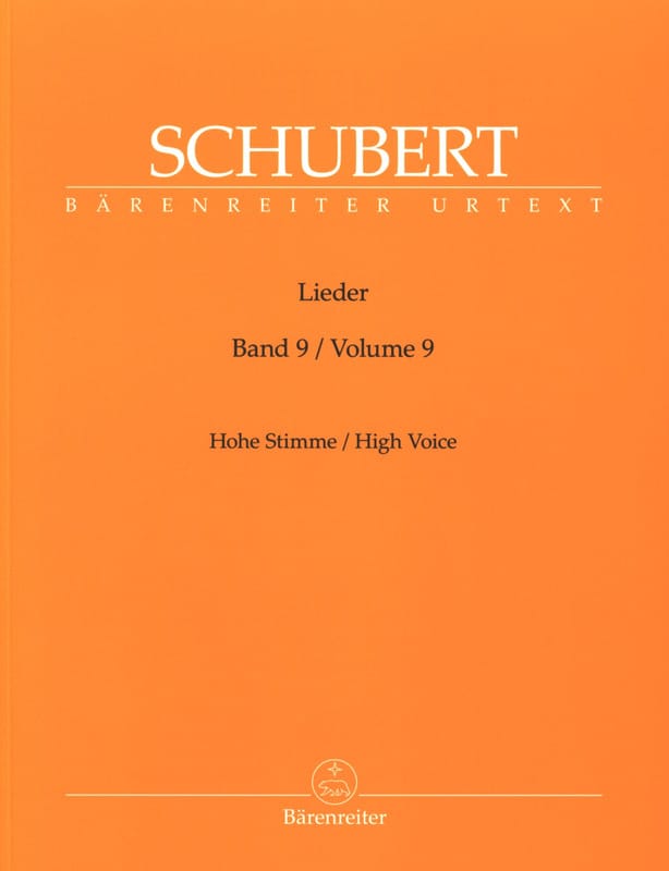 Lieder. Volume 9. Voix Haute SCHUBERT Partition Mélodies