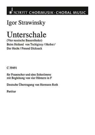 Feuillez l'ouvrage Unterschale - STRAVINSKY - Partition - Chœur