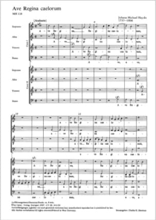 Ave Regina Michael HAYDN Partition Chœur