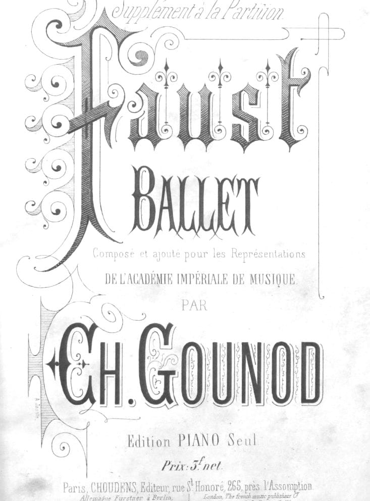 Faust. Ballet GOUNOD Partition Piano
