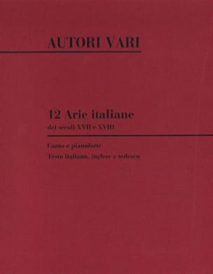 12 Arie Italiane Dei Secoli 17 et 18 Partition Mélodies