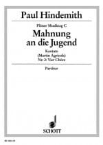 Feuillez l'ouvrage Mahnung An Die Jungen - HINDEMITH - Partition - Chœur