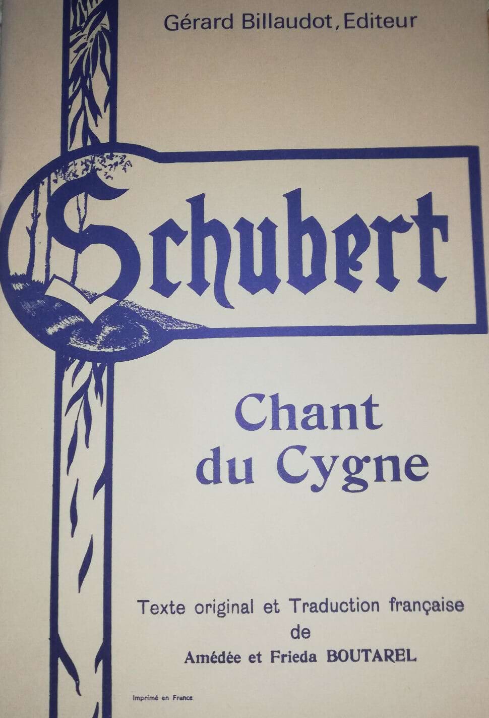 Le Chant du Cygne SCHUBERT Partition Mélodies