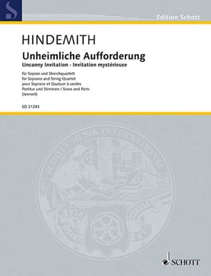 Unheimliche Aufforderung HINDEMITH Partition Musique de chambre vocale
