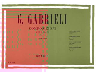 Oeuvres pour Orgue Volume 3. GABRIELI Partition Orgue
