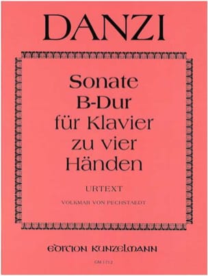 Sonate En Si Bémol Majeur. 4 Mains Danzi Partition Piano