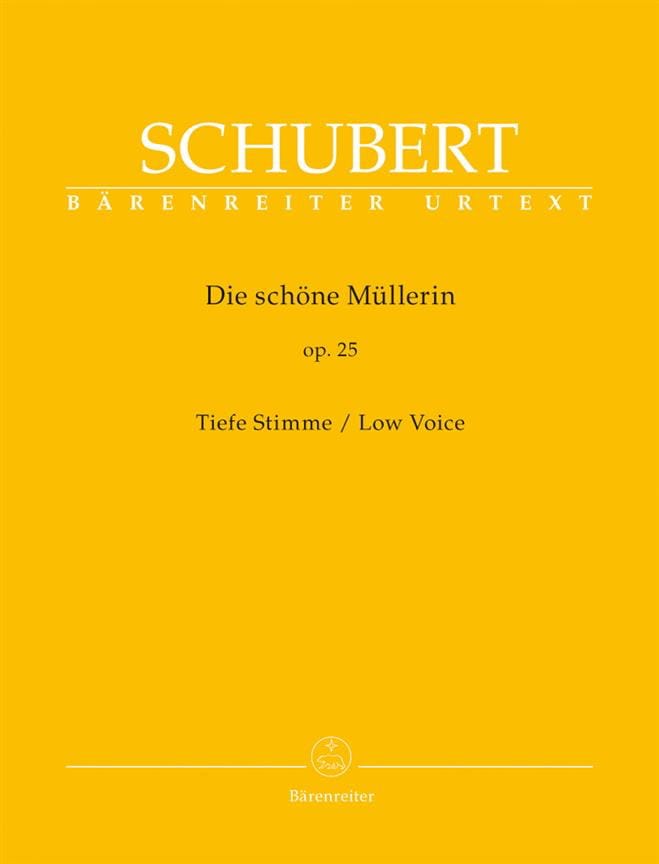 Die Schöne Müllerin Op. 25. Voix Grave SCHUBERT Partition Mélodies