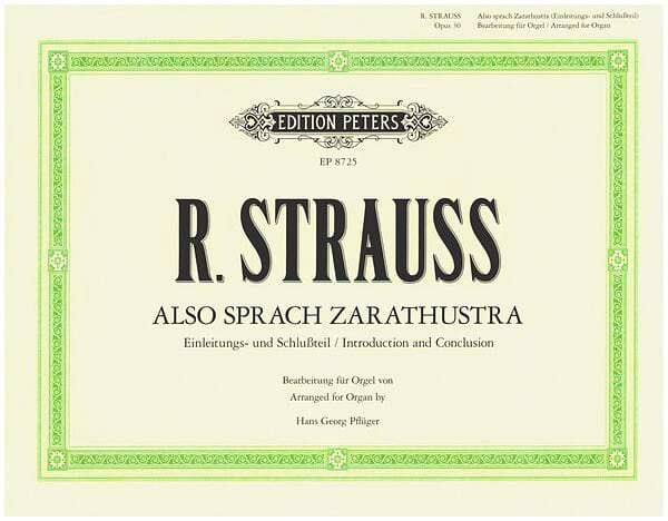 Also Sprach Zarathustra Op. 30 - Richard Strauss - Partition - Orgue
