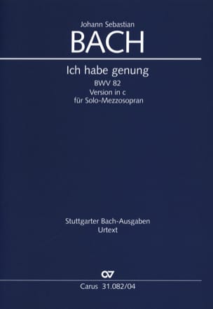 Cantate 82 Ich Habe Genug. Version Mezzo-soprano - BACH - Partition