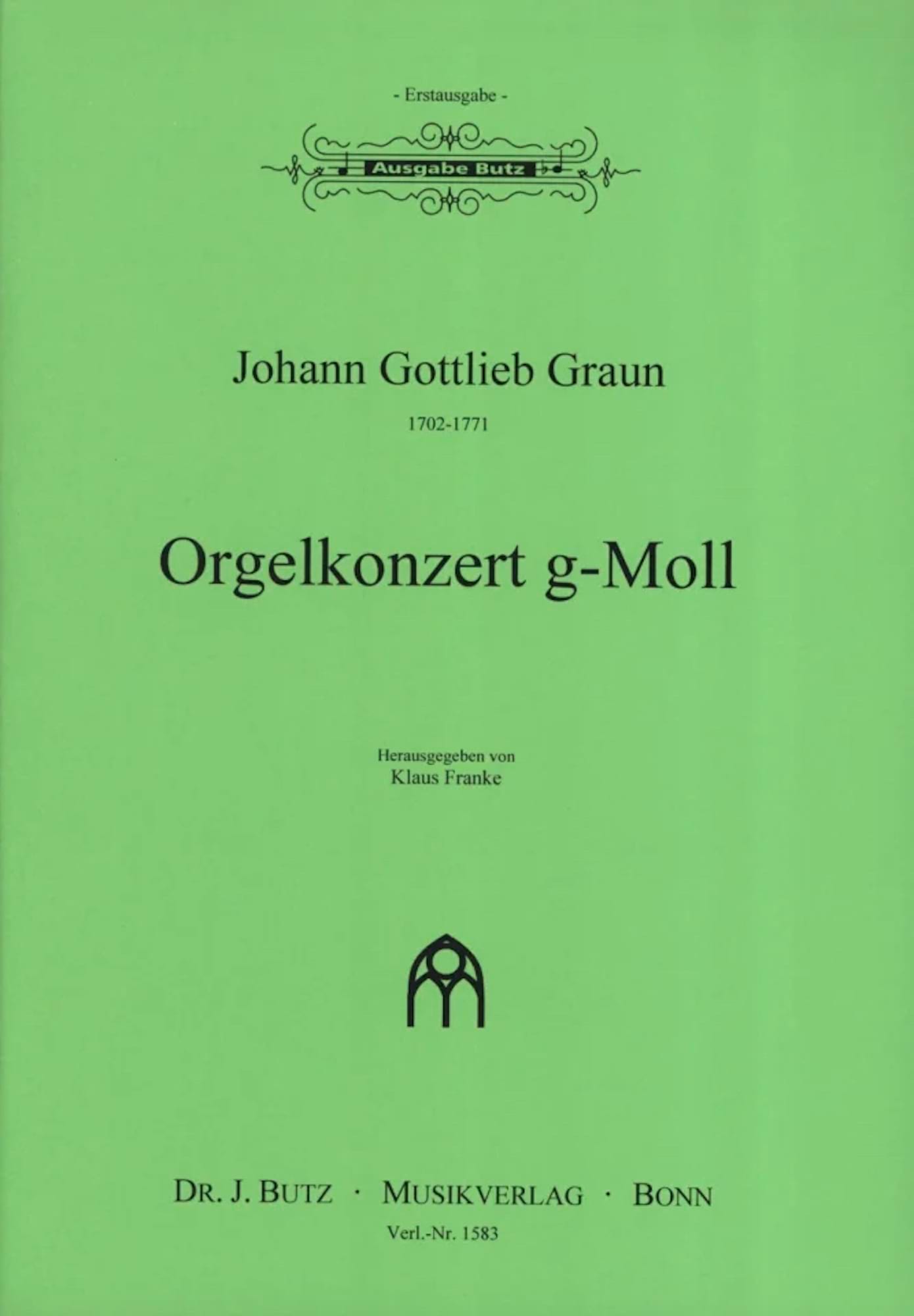 Orgelkonzert g-Moll Johann Gottlieb Graun Partition Orgue
