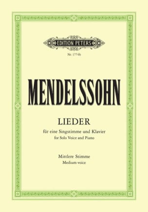 Sämtliche Lieder. Voix Moyenne MENDELSSOHN Partition Mélodies