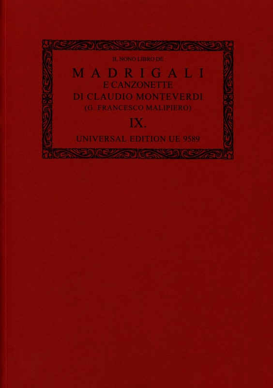 Madrigali E Canzonette MONTEVERDI Partition Chœur