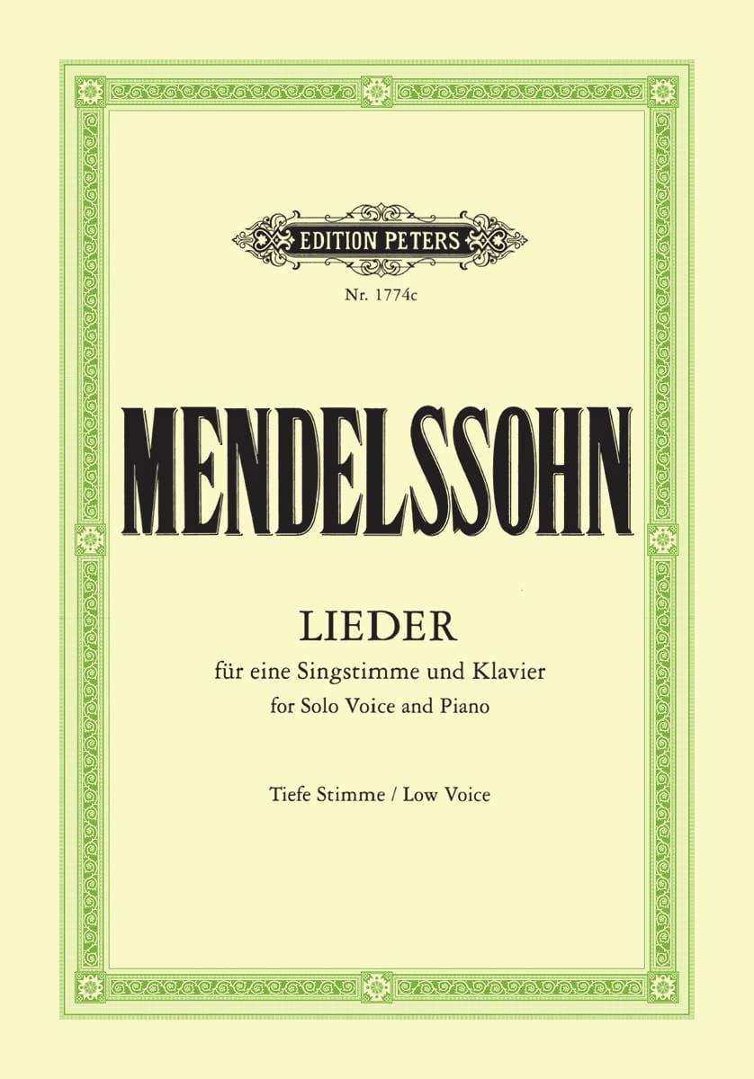 Sämtliche Lieder. Voix Grave MENDELSSOHN Partition Mélodies