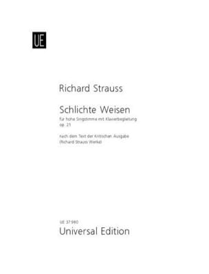 Schlichte Weisen Opus 21. Voix Haute - Richard Strauss - Partition