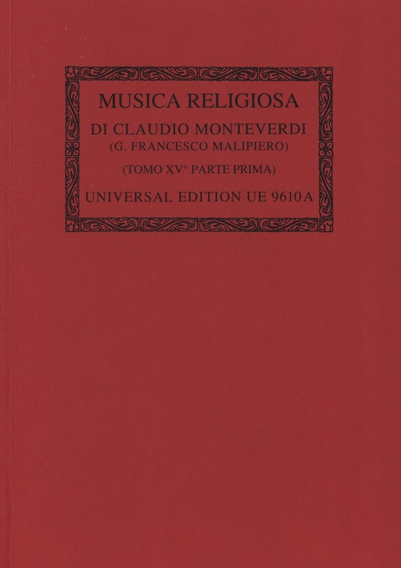 Musica Religiosa 1640/41. Oc15/1 MONTEVERDI Partition Chœur