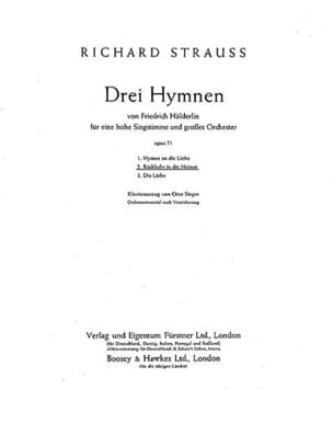 Rückkehr In Die Heimat op 71-2. Voix Haute - Richard Strauss