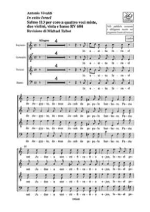 In Exitu Israel RV 604. Set de Choeur VIVALDI Partition Chœur