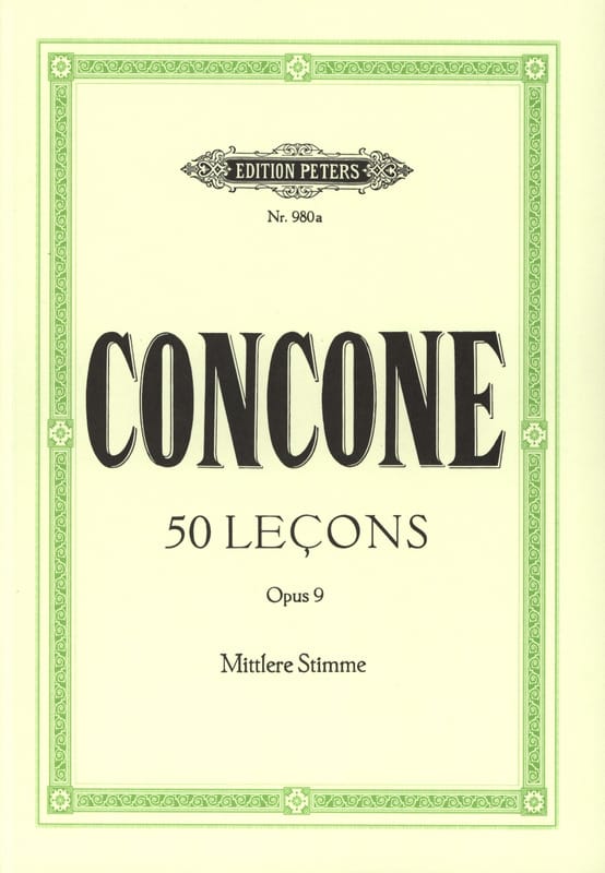 50 Leçons Opus 9 Voix Moyenne Giuseppe Concone Partition Pédagogie