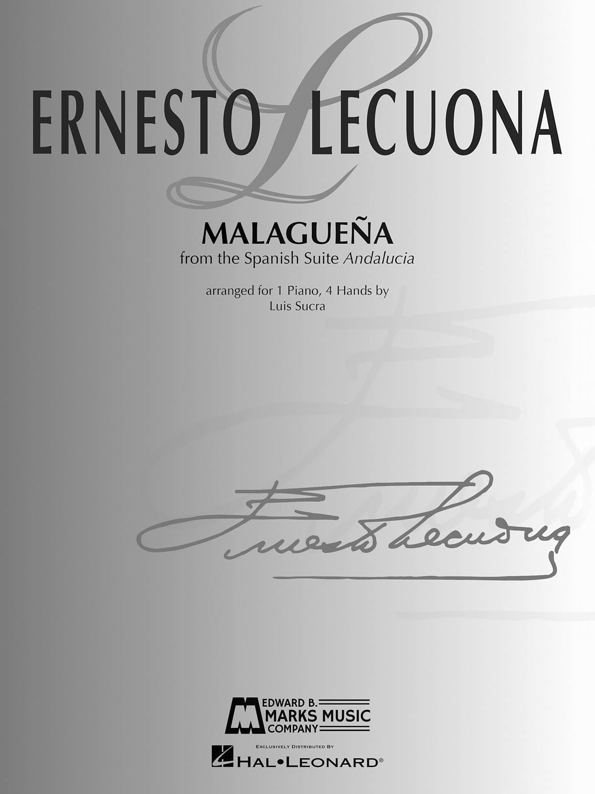 Malaguena. 4 mains - Ernesto Lecuona - Partition - Piano