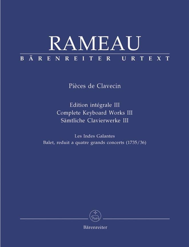 Pièces de Clavecin Volume 3 RAMEAU Partition Clavecin