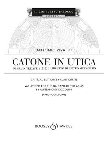 Catone in Utica. RV 705 VIVALDI Partition Opéras
