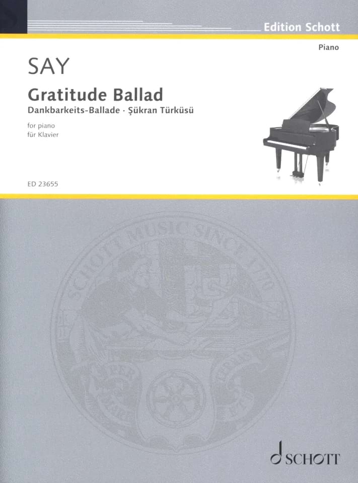 Gratitude Ballad Fazil Say Partition Piano