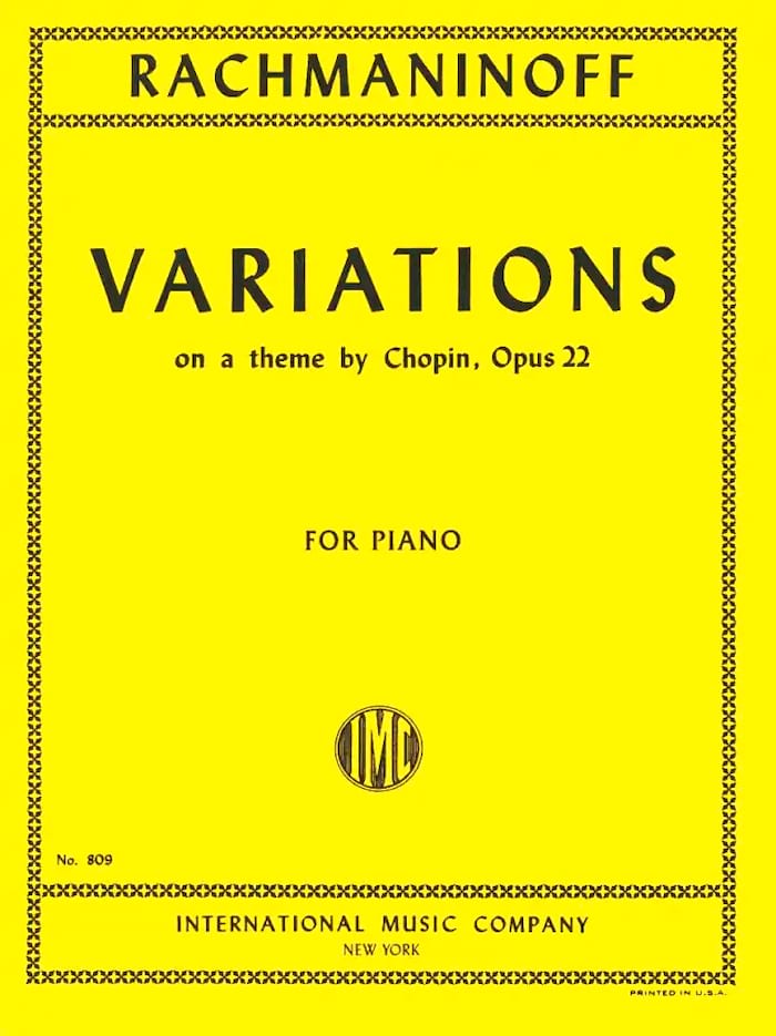 Variations sur un Thème de Chopin Op. 22 RACHMANINOV Partition Piano