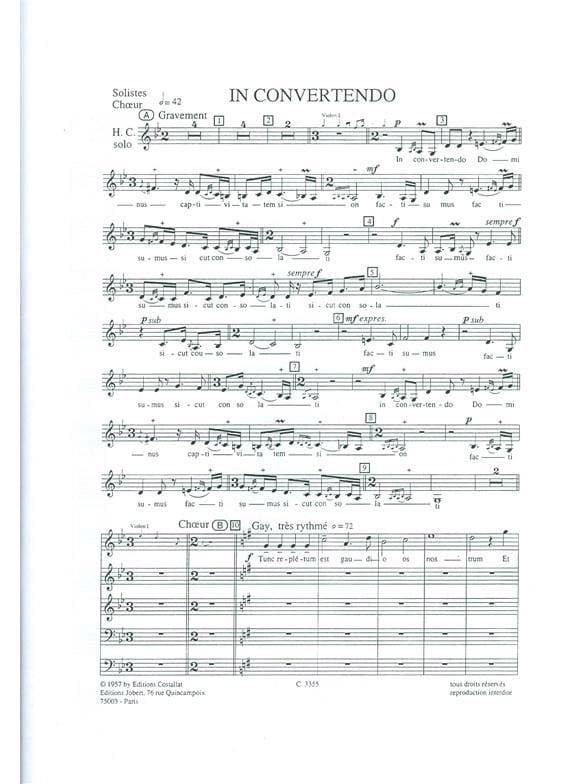 In Convertendo. Choeur RAMEAU Partition Chœur