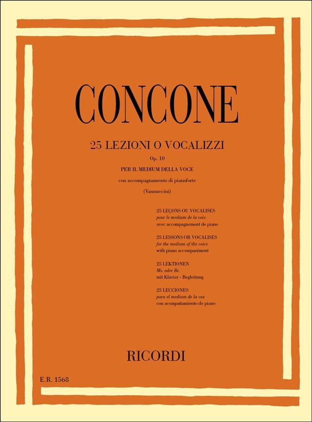 25 Leçons ou Vocalises Opus 10 Giuseppe Concone Partition Pédagogie