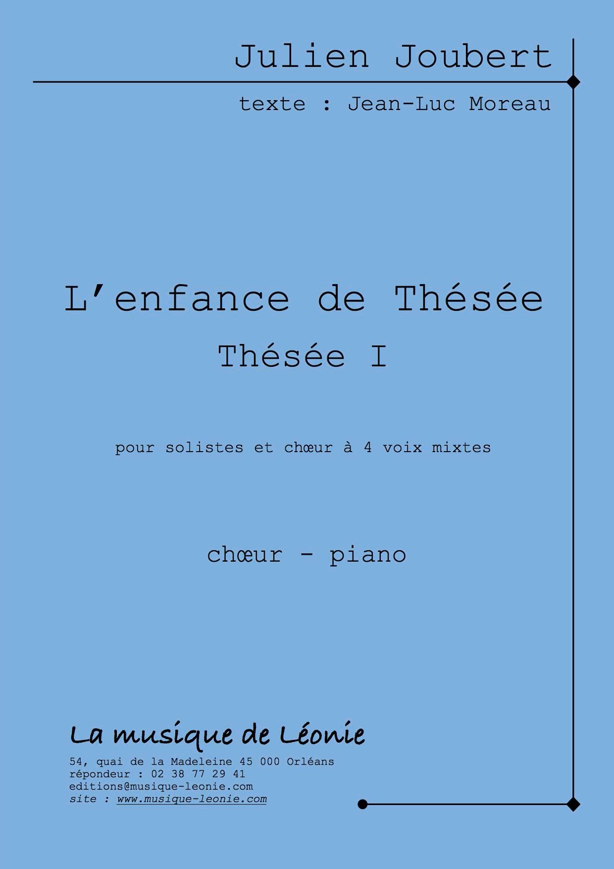 L'enfance de Thésée - 2-3 voix avec piano Julien Joubert Partition