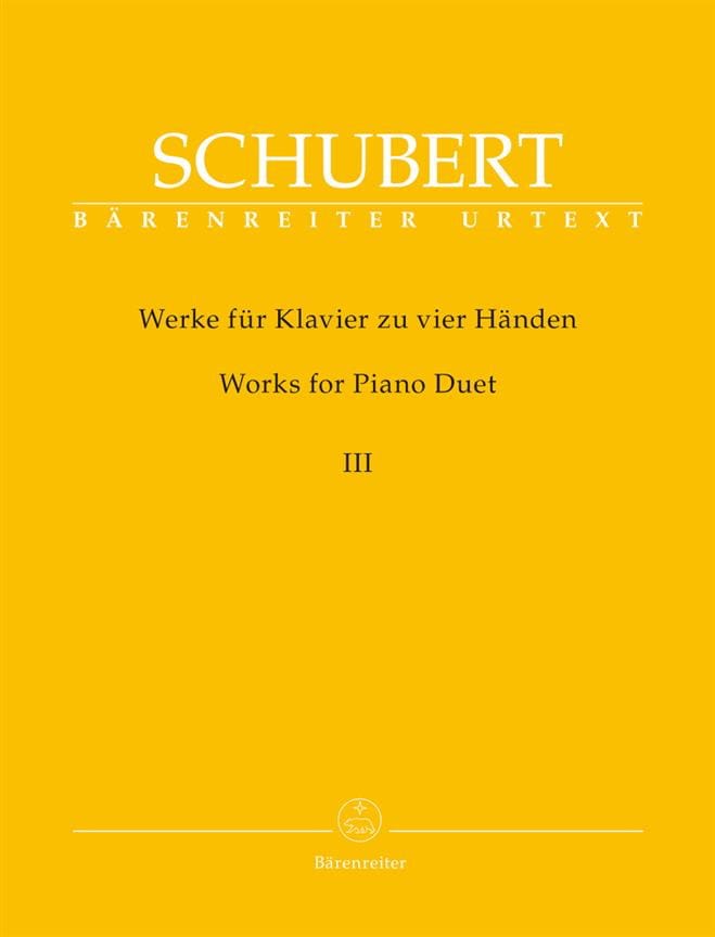 Œuvres pour piano à quatre mains. Volume 3 - SCHUBERT - Partition