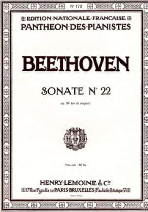 Sonate n° 22 en Fa majeur Op. 54 BEETHOVEN Partition Piano