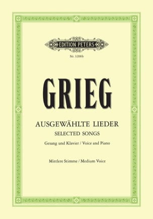 Ausgewählte Lieder Voix Moyenne GRIEG Partition Mélodies