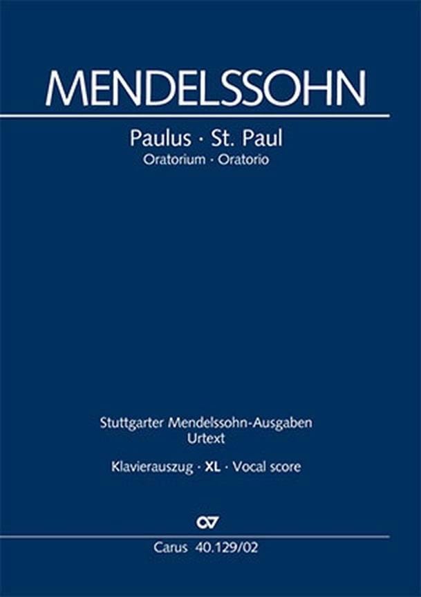 Paulus Opus 36 Mwv A 14 XL Format MENDELSSOHN Partition Chœur