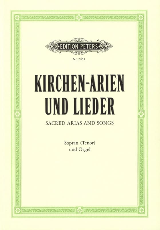 Kirchen-Arien Und Kirchen-Lieder. Voix Haute Partition Mélodies