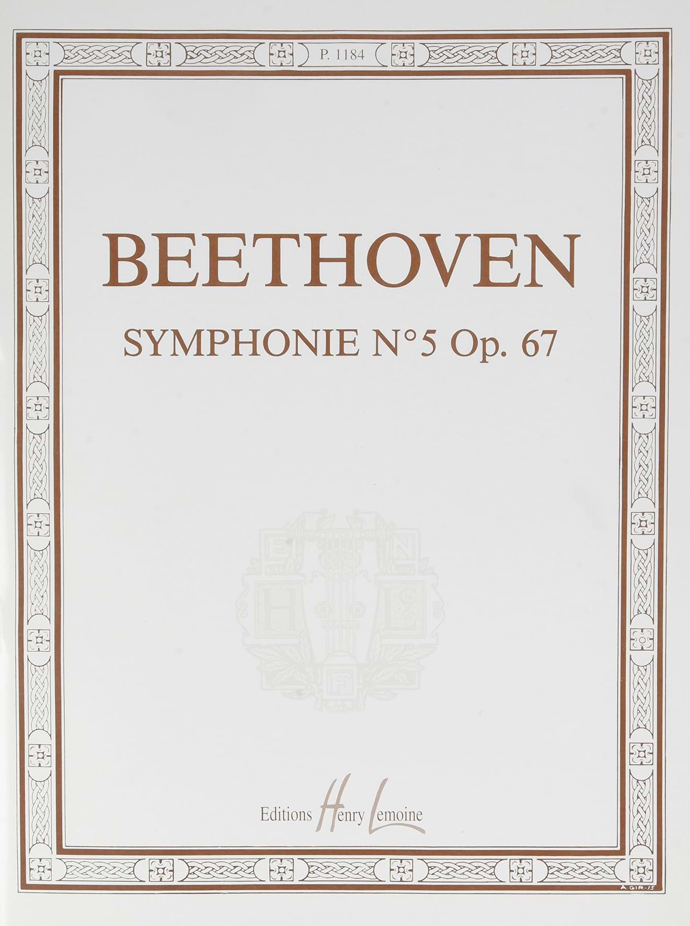Symphonie N°5 Ut Min Opus 67 BEETHOVEN Partition Piano