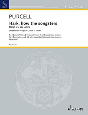 Hark, how the songsters. Timon of Athens PURCELL Partition Duos