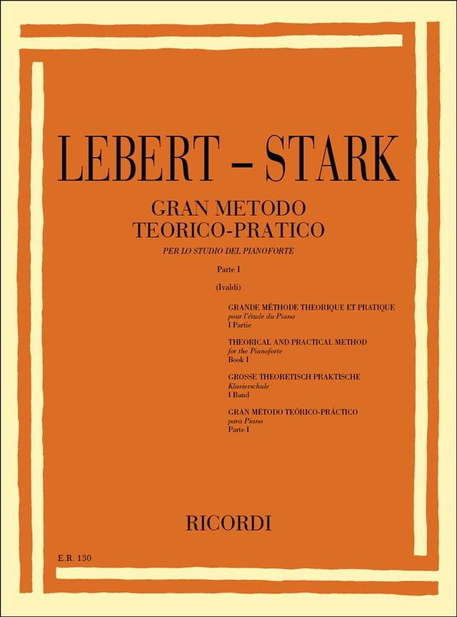 Grande Méthode Volume 1 Lebert-Stark Partition Piano