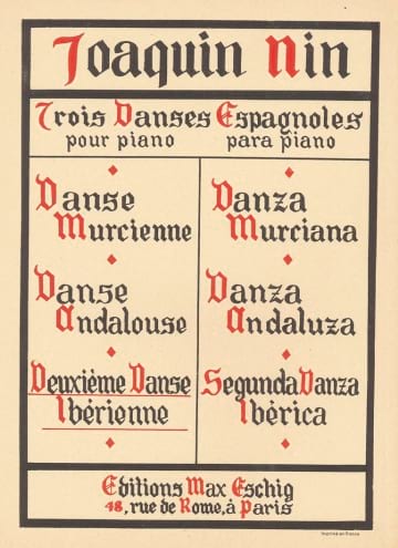 Danse Murcienne Joaquin Nin Partition Piano