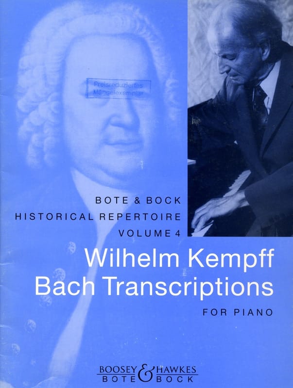 Bach Transcriptions - Bach Jean-Sébastien / Kempff Wilhelm - Partition