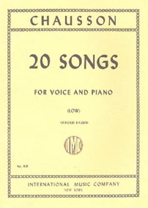 20 Songs. Voix Grave CHAUSSON Partition Mélodies