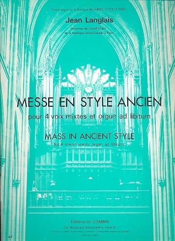 Messe en Style Ancien Opus 75 Jean Langlais Partition Chœur