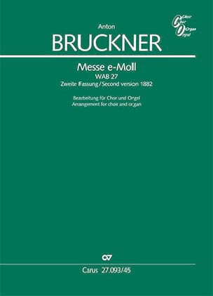 Messe Mi mineur WAB 27 BRUCKNER Partition Chœur